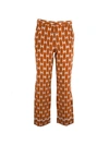TORY BURCH PRINTED CROPPED TROUSERS,40142 229 GOLD DIAMOND TILE
