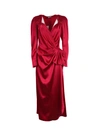 ATTICO WOMENS PINK LONG SATIN WRAP DRESS,MGTW17521 RED