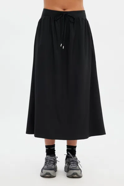 Girlfriend Collective Black Celene Gathered Skirt