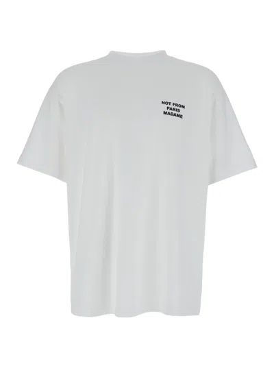 Drôle De Monsieur Le T-shirt Slogan In White