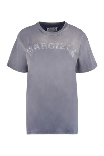 Maison Margiela Cotton Crew-neck T-shirt In Lilac