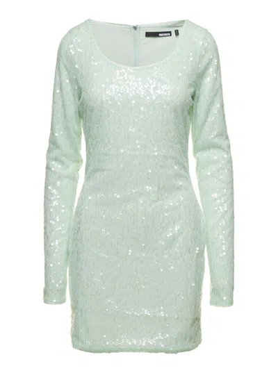 Rotate Birger Christensen Mini Green Dress With All-over Sequins In Recycled Fabric Woman