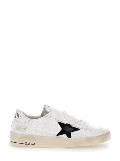 Golden Goose Stardan Net Upper Shiny Leather Toe And Heel Suede Star In White