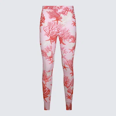 Versace Multicolor Pants In Dusty Rose/coral