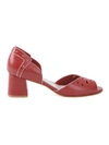 Sarah Chofakian Chunky Heel Sandals In Red