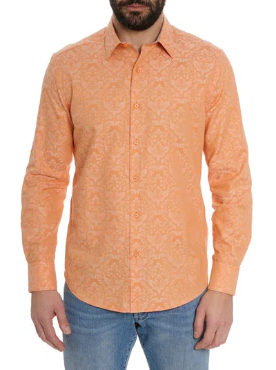 Robert Graham Bayview Long Sleeve Button Down Shirt In Orange