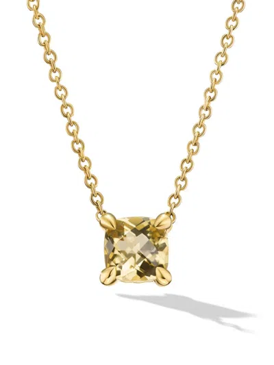 David Yurman Women's Petite Chatelaine Necklace In 18k Yellow Gold In Champagne Citrine