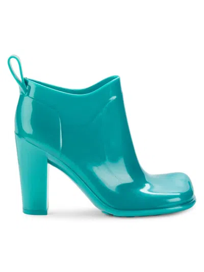 Bottega Veneta Rubber Block-heel Ankle Booties In Green