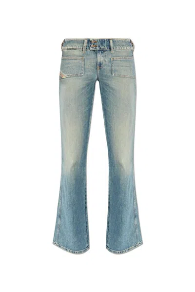 Diesel D-hush Low-rise Bootcut Jeans In Blue