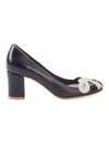 Sarah Chofakian Chunky Heel Pumps In Blue