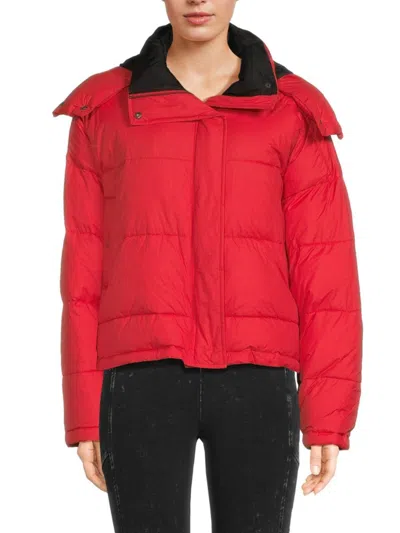 Ba&sh Zeo Cropped Puffer Jacket In Rouge