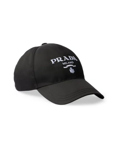 Prada Re-nylon Baseball Cap In Black