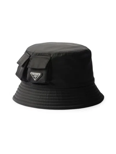 Prada Men's Re-nylon Bucket Hat In Black