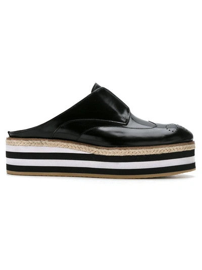 Sarah Chofakian Flatform Mules In Black