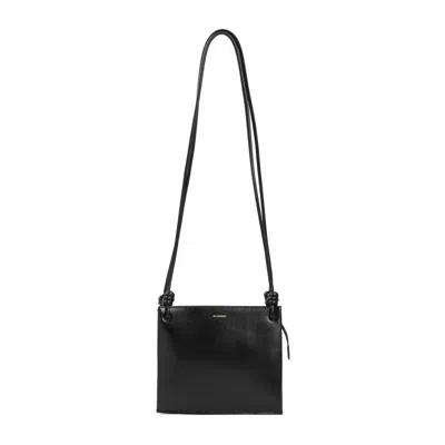 Jil Sander Black Leather Small Giro Shoulder Bag