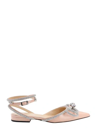 Mach & Mach Double Bow Flat Sandals In Pink