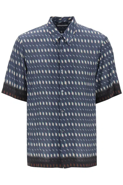 Dries Van Noten "two-tone Print Shirt With In Blue