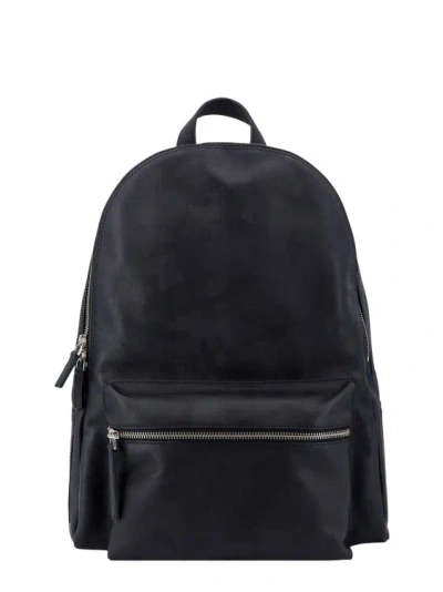 Orciani Micron Leather Backpack In Black