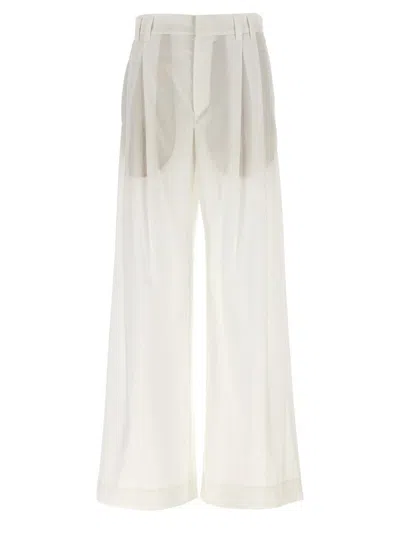 Brunello Cucinelli Pants With Front Pleats In White