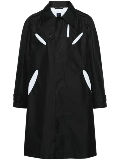 J.lal Aperture Cut-out Trench Coat In Black