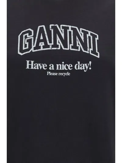 Ganni Sweatshirts In Black