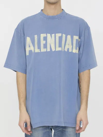 Balenciaga Tape Type T-shirt In Blue