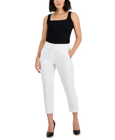 Inc International Concepts Petite High Rise Cigarette Pants, Created For Macy's In Washed White