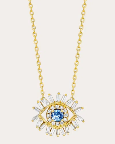 Suzanne Kalan Women's Evil Eye Mini Light Blue Sapphire Pendant Necklace