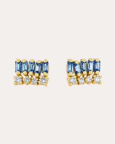 Suzanne Kalan Women's Short Stack Light Blue Sapphire Stud Earrings