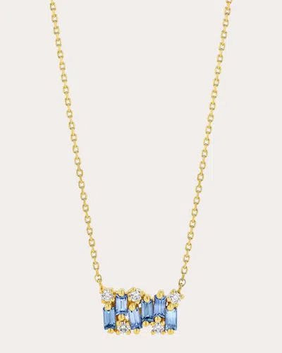 Suzanne Kalan Women's Shimmer Light Blue Sapphire Mini Bar Pendant Necklace