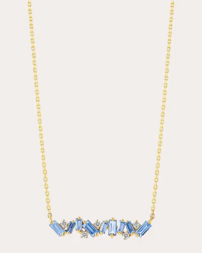 Suzanne Kalan Women's Frenzy Light Blue Sapphire Midi Bar Pendant Necklace