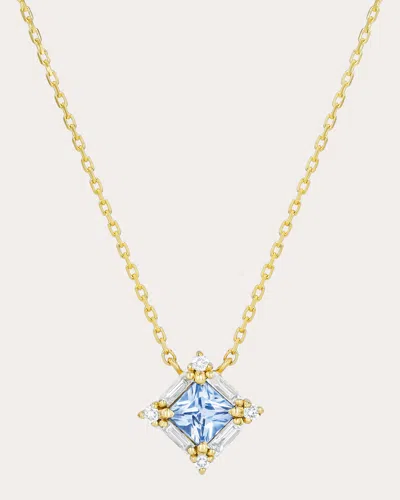 Suzanne Kalan Women's Light Blue Sapphire Princess Pendant Necklace