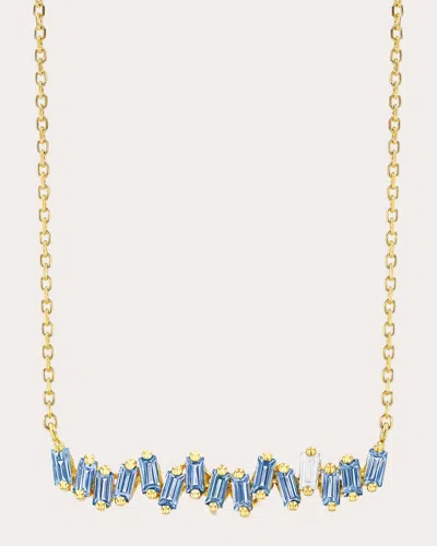 Suzanne Kalan Women's Bold Light Blue Sapphire Bar Pendant Necklace