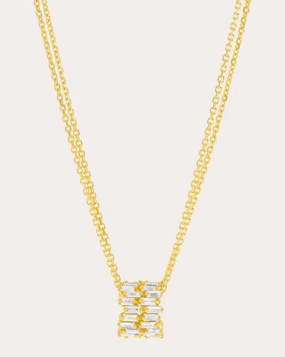 Suzanne Kalan Women's Roundel Diamond Drop Two-row Pendant Necklace In Gold