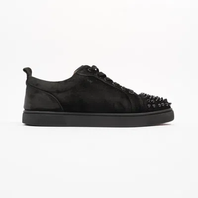 Christian Louboutin Louis Junior Spikes Suede In Black