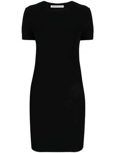 Alexander Wang Logo Debossed Mini Dress In Black