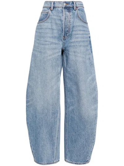 Alexander Wang Curved Wide-leg Jeans In Blue