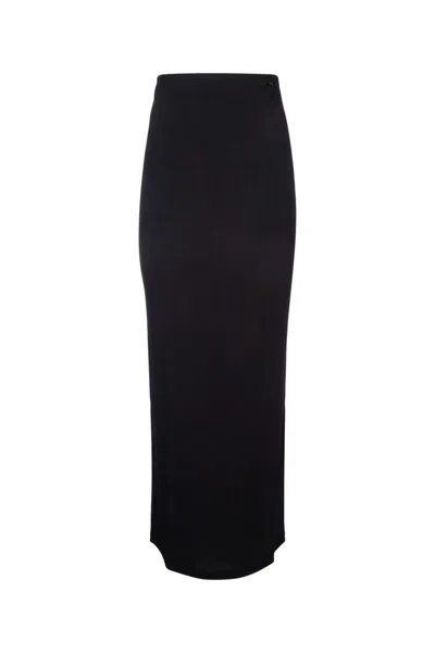Calvin Klein Stretch Crepe Maxi Skirt Clothing In Black