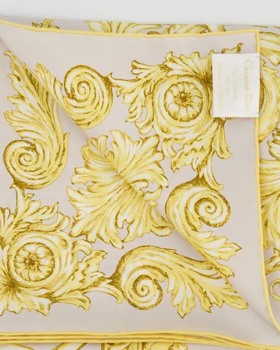 Dior Silk Clock Print Scarf In Gold