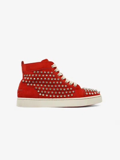 Christian Louboutin Louis Junior Spike Suede In Red