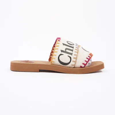 Chloé Woody Sandals / Fabric In White