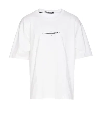 Dolce & Gabbana Marina-print Cotton T-shirt In Bianco Ottico