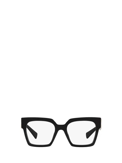 Miu Miu Mu 04uv Square-frame Acetate Glasses In Black