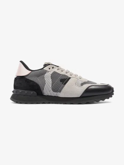 Valentino Garavani Rockrunner Sneakers Camo / / Mesh In Grey
