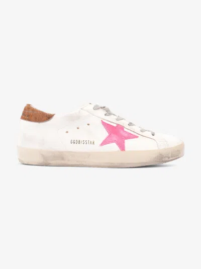 Golden Goose Super Star Sneakers Off Whitte Leather In Gold