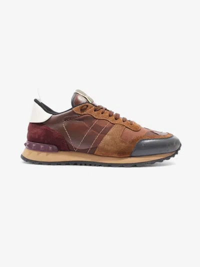 Valentino Garavani Rockrunner Sneakers / /leather In Brown