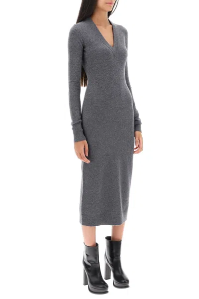 Sportmax 'divo' Knitted Midi Dress In Grey