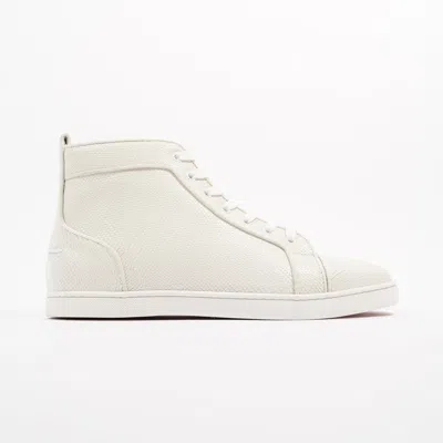 Christian Louboutin Louis Orlato Suede High-top Sneakers In White