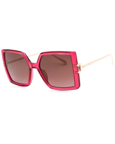 Chopard Brown Gradient Square Ladies Sunglasses Sch334m 0afd 56 In Pink
