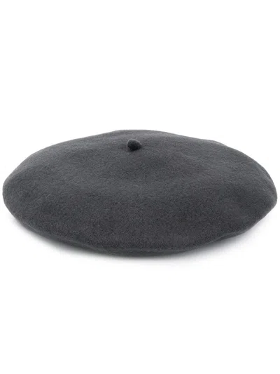Celine Robert Knitted Beret Hat In Anthracite